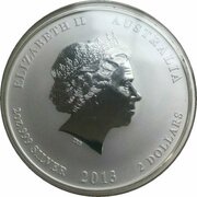 2 Dollars - Elizabeth II 4th Portrait - Year of the Snake - Silver Bullion Coin obverse image