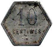 10 Centimes French Overseas Department, France, 1920 reverse image