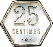 25 Centimes French Overseas Department reverse image