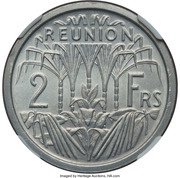 2 Francs Piedfort Essai, France, 1948 reverse image