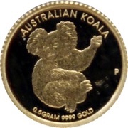 2 Dollars - Elizabeth II 4th Portrait - Mini Koala - Gold Bullion Coin, Australia, 2013 reverse image