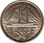 1 Franc Essai, France, 1948 reverse image