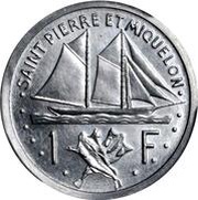 1 Franc Piedfort Essai, France, 1948 reverse image
