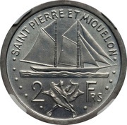 2 Francs Piedfort Essai, France, 1948 reverse image