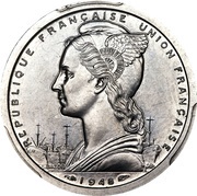 2 Francs Aluminium pattern obverse image