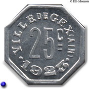 25 Centimes, France, 1923 reverse image