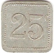 25 Centimes, France,  reverse image