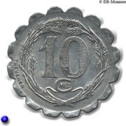 10 Centimes, France, 1921 reverse image