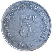 5 Centimes - Union commerciale de Nouvion-en-Thiérache [02], France, 1921 reverse image