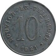 10 Centimes - Union commerciale de Nouvion-en-Thiérache, France, 1921 reverse image