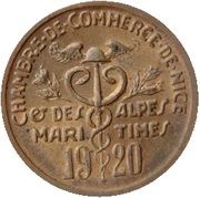 5 Centimes - Chambre de commerce - Nice [06] Gilded Copper obverse image