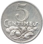 5 Centimes - Chambre de Commerce - Nice [06] Silver, France, 1920 reverse image