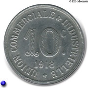 10 Centimes, France, 1918 reverse image