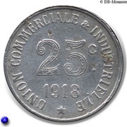 25 Centimes, France, 1918 reverse image