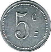 5 Centimes - Mairie de Laroque d'Olmes - Ariége, France,  reverse image