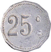 25 Centimes - Mairie de Laroque d'Olmes - Ariège 09, France,  reverse image