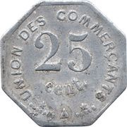 25 Centimes, France, 1917 reverse image