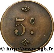 5 Centimes - Commerçants réunis - Ouveillan [11], France,  reverse image