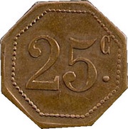 25 Centimes, France,  reverse image