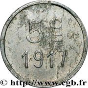 5 Centimes - Mairie de Sigean [11], France, 1917 reverse image