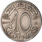 10 Centimes - Chambre de Commerce - Marseille [13] Silver, France, 1916 reverse image
