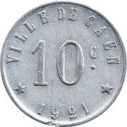 10 Centimes - Union Commerciale et Industrielle - Caen [14], France, 1921 reverse image