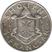 1 Frang Ar - Zog I reverse image