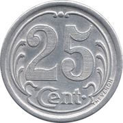 25 Centimes, France, 1922 reverse image
