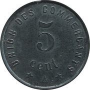 5 Centimes, France, 1917 reverse image