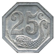 25 Centimes, France, 1922 reverse image