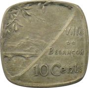 10 Centimes - ville de Besançon [25] Silver, France, 1917 reverse image