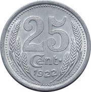 25 Centimes - Chambres de Commerce - Eure-et-Loir, France, 1922 reverse image