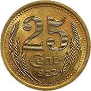 25 Centimes - Chambre de commerce - Eure-et-Loir [28] Brass, France, 1922 reverse image