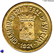 25 Centimes - Chambre de Commerce - Evreux [27] Brass obverse image