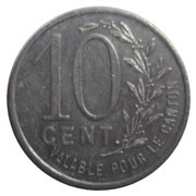 10 Centimes, France, 1921 reverse image
