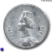10 Centimes, France, 1917 reverse image
