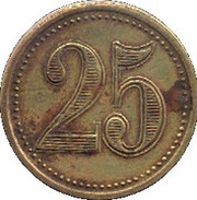25 Centimes, France,  reverse image