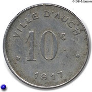 10 Centimes, France, 1917 reverse image