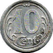 10 Centimes, France, 1922 reverse image