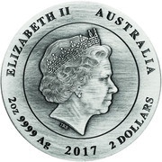 2 Dollars - Elizabeth II 4th Portrait - Koala - Silver Antiqued - High Relief obverse image