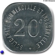 20 Centimes, France, 1918 reverse image