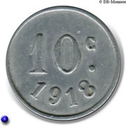 10 Centimes, France, 1918 reverse image