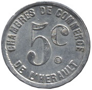 5 Centimes, France,  reverse image