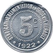 5 Centimes - Syndicat de l'Alimentation en Gros - Hérault [34] obverse image