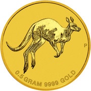 2 Dollars - Elizabeth II 4th Portrait - Mini Roo - Gold Bullion Coin, Australia, 2017 reverse image
