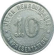 10 Centimes - Syndicat de l'Alimentation en Gros - Hérault [34], France, 1921-1923 reverse image