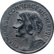 25 Centimes - Chambres de Commerce - Hérault [34] Zinc, distant dates obverse image