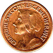 25 Centimes - Chambres de Commerce - Hérault [34] Brass obverse image