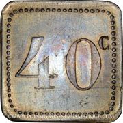 40 Centimes - Union des commerçants - Montagnac [34], France,  reverse image