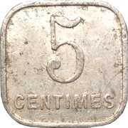 5 Centimes, France, 1921 reverse image